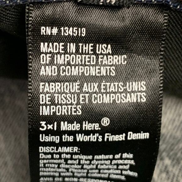 3 X 1 Size 36 Blue Indigo Cotton Selvedge Twill Contrast Stitch Button Fly Jeans - Picture 8 of 8